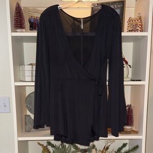 Free People Dynasty Wrap Top Bell sleeves